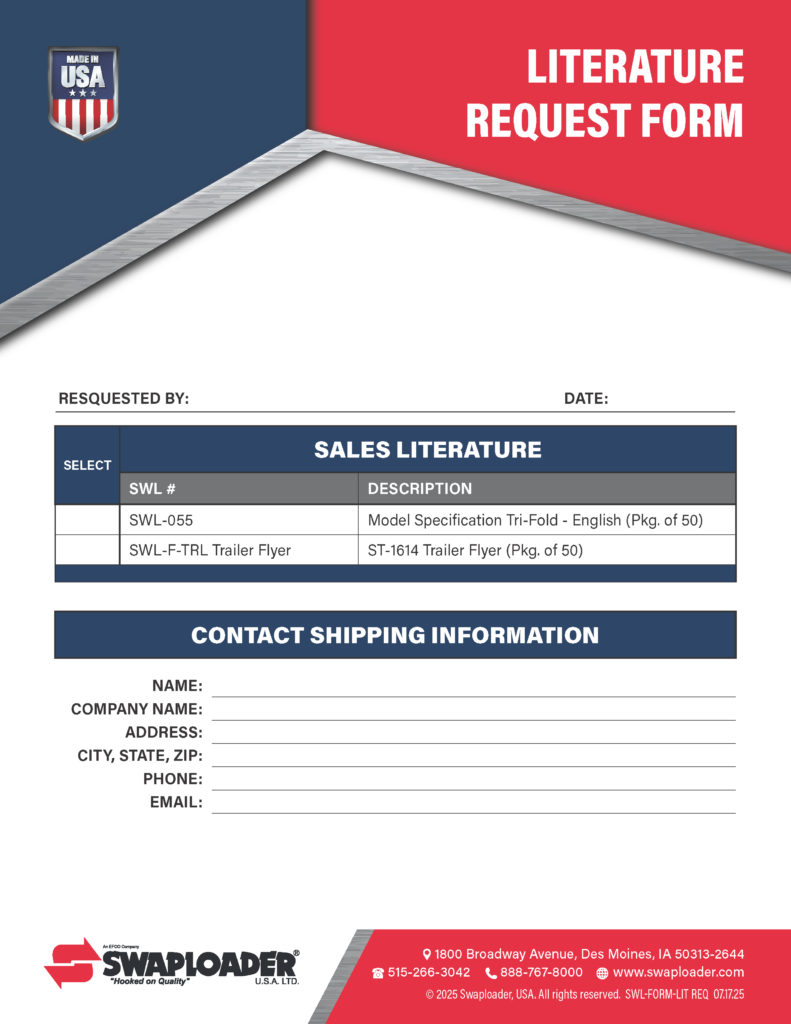 Thumbnail SWL Form LITERATURE REQUEST Form